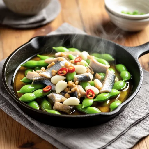 Edamame and Canned Mackerel Ajillo