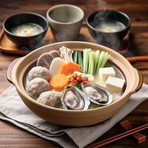 根菜と肉団子の味噌カキ鍋