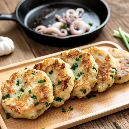 Fried Fish Cake with Squid and Chives