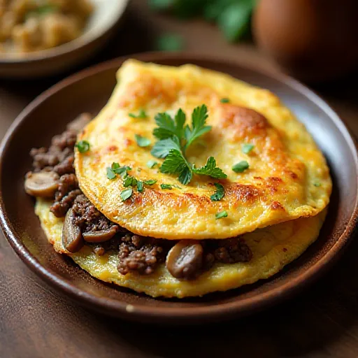 Beef and Mushroom Omelet
