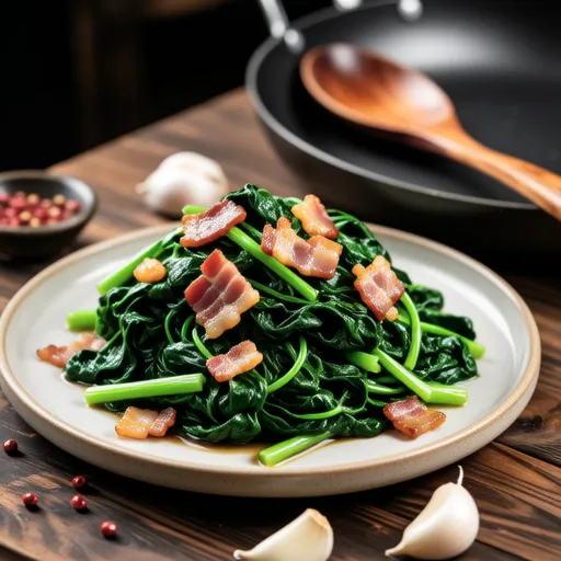 Spinach and Bacon Stir-fry