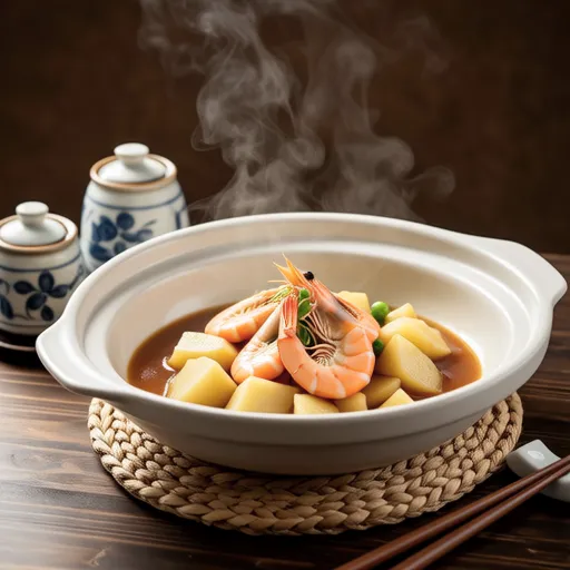 Simmered Turnip and Shrimp with Thickened Sauce
