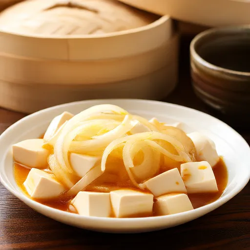 Vapore leggero di cipolla e tofu