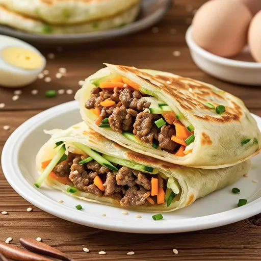 Beef and Chive Rice Pancakes