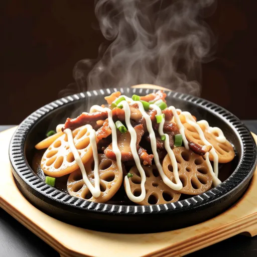Stir-fried Lotus Root and Pork with Miso Mayo