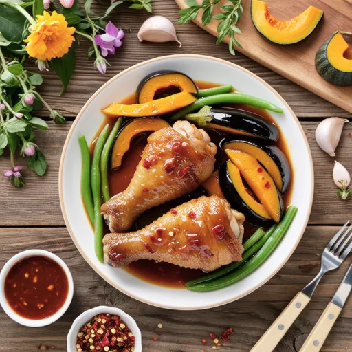 Chicken and Summer Vegetables in Marinade