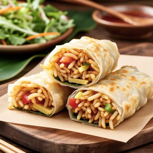 Rice Paper Wrapped Fried Rice