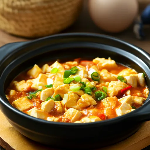 Scramble de Tofu et Oignon Vert