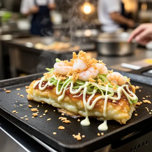 Shrimp and Green Onion Okonomiyaki