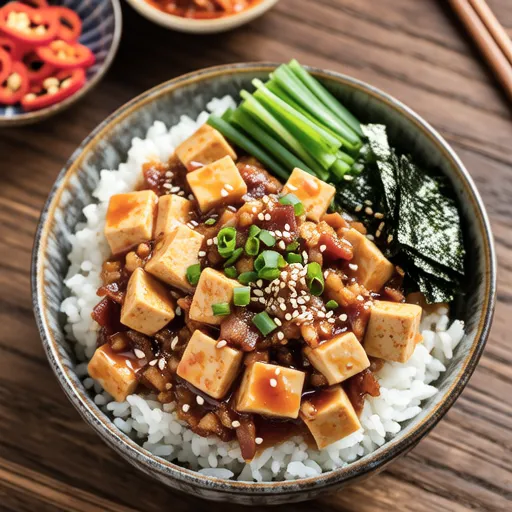 Tofu Kimchi Soboro Rice Bowl