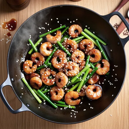 Spam Stir-fried with Garlic Scapes