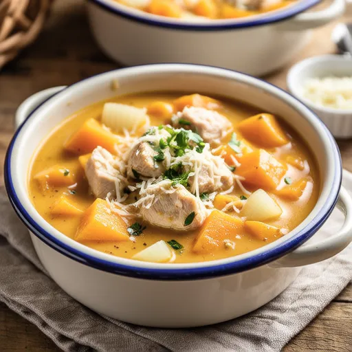 Pumpkin and Chicken Soy Milk Cream Stew