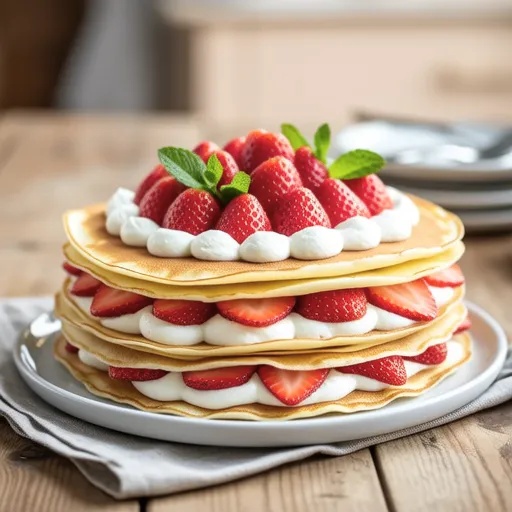 No-Oven Strawberry Crepe Cake