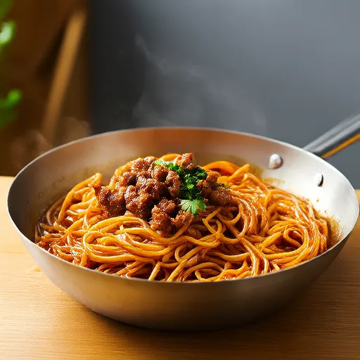 Макароны с говядиной