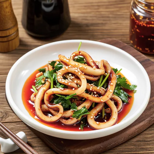 Squid and Water Parsley Salad with Spicy Vinegar Dressing