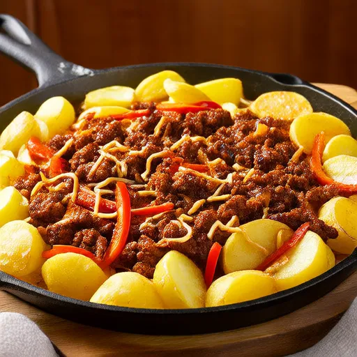 Запеканка из говядины и картофеля с сыром