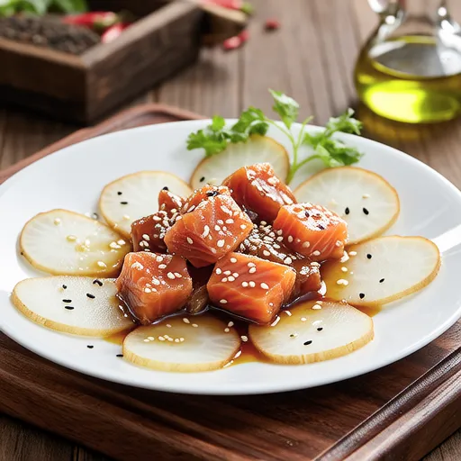 Turnip and Smoked Salmon Ginger Marinade