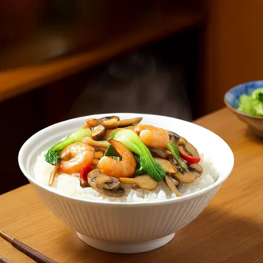 Shrimp Bok Choy Stir-fry Rice Bowl