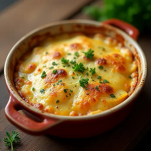 Gratén de pollo y queso