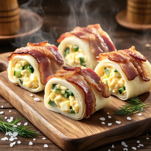 Air Fryer Egg Bacon Roll