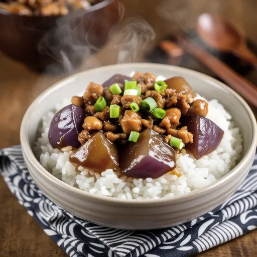 Simmered Taro with Chicken Soboro