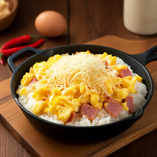 Simple Potato and Ham Fried Rice