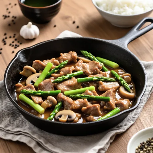 Stir-fried Pork and Asparagus with Butter Ponzu
