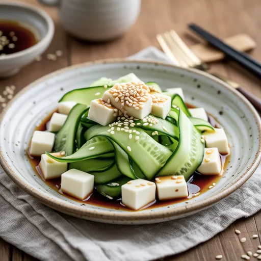 Cucumber and Cream Cheese with Bonito Ponzu Dressing