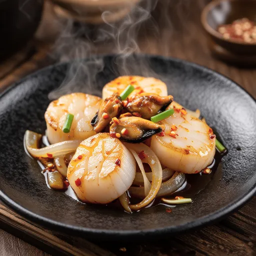 Spicy Stir-fried Scallops with Kimchi