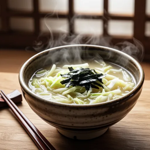 Cabbage and Wakame Miso Soup