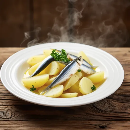 New Potatoes and Baby Sardines Oil Steamed