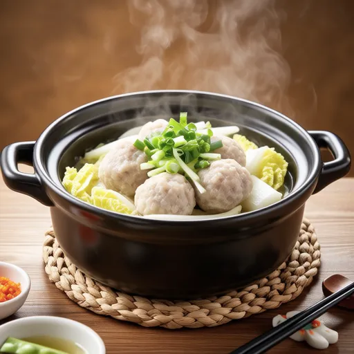 Chicken Meatball and Pea Sprout Hot Pot