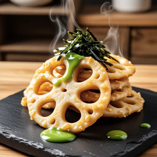 Fried Lotus Root with Nori Sauce