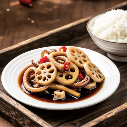 Stir-fried Squid and Lotus Root with Oyster Sauce