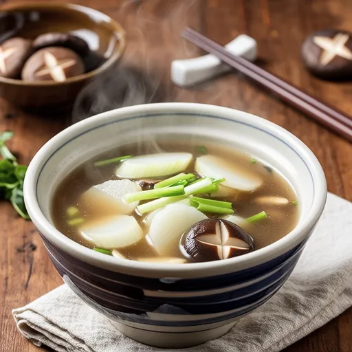 Turnip and Nameko Miso Soup