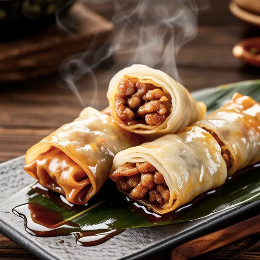 Leaf Ginger Pork Rolls