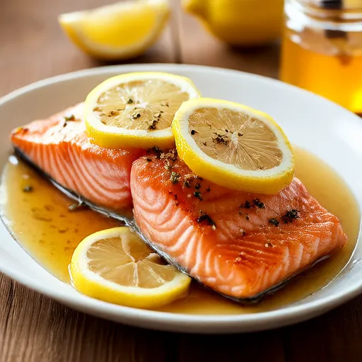 Лосось, запечённый с медом и лимоном