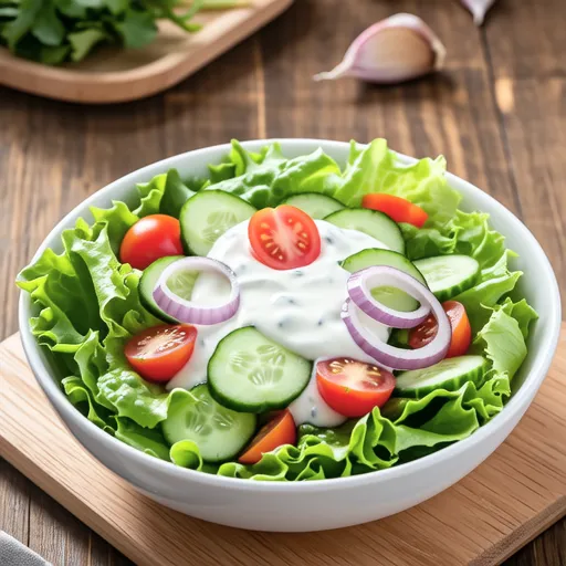 Fresh Salad with Tangy Yogurt Dressing