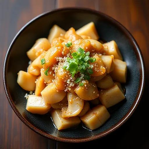 Stir-fried Bamboo Shoots and Chicken with Bonito Flakes