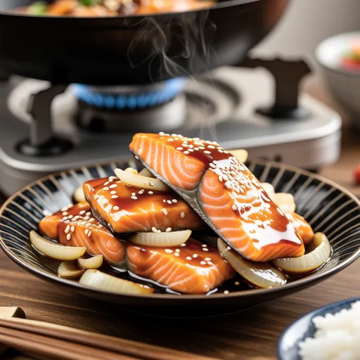 Sweet and Sour Stir-fried Salmon with Onion