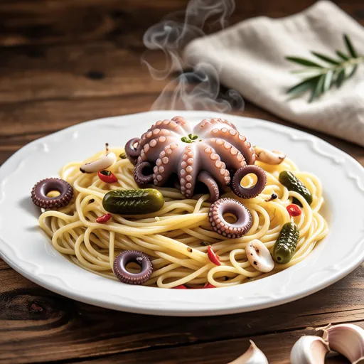 Nozawana and Octopus Peperoncino