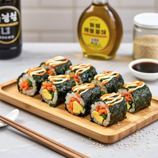 Mini Gimbap with Mustard Sauce