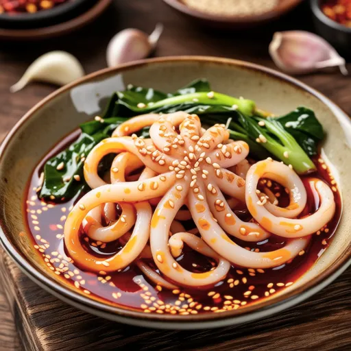 Minari Squid Salad with Spicy Vinegar Sauce