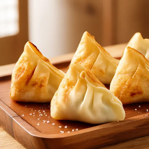 Chips crujientes de masa de dumpling fáciles