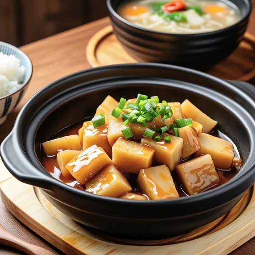 Simmered Daikon Radish and Konjac