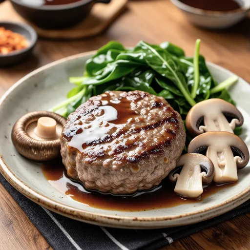 Japanese Mushroom Simmered Hamburg Steak