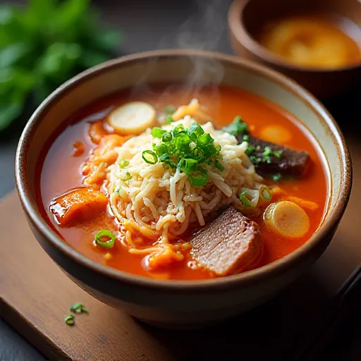 牛バラ肉と春雨のキムチスープ