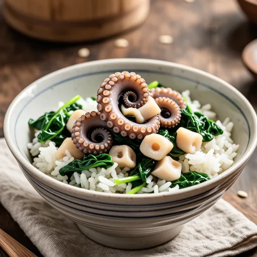 Chrysanthemum and Octopus Mixed Rice