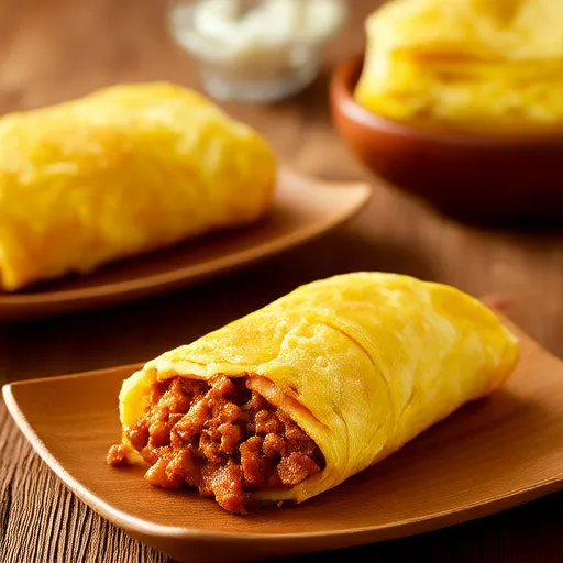 Omelete de Batata com Farofa de Porco