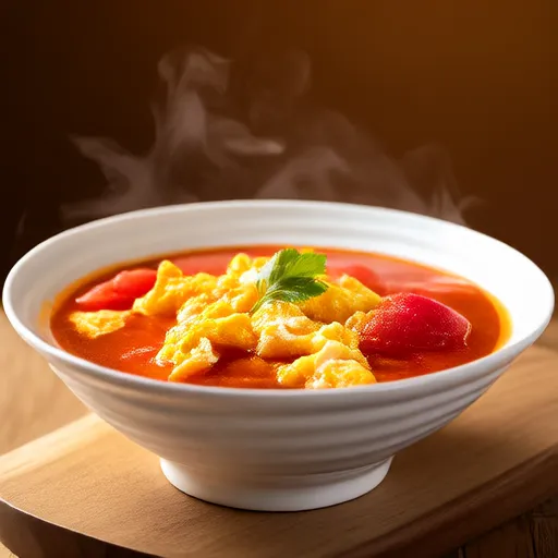 Sopa de tomate com ovo